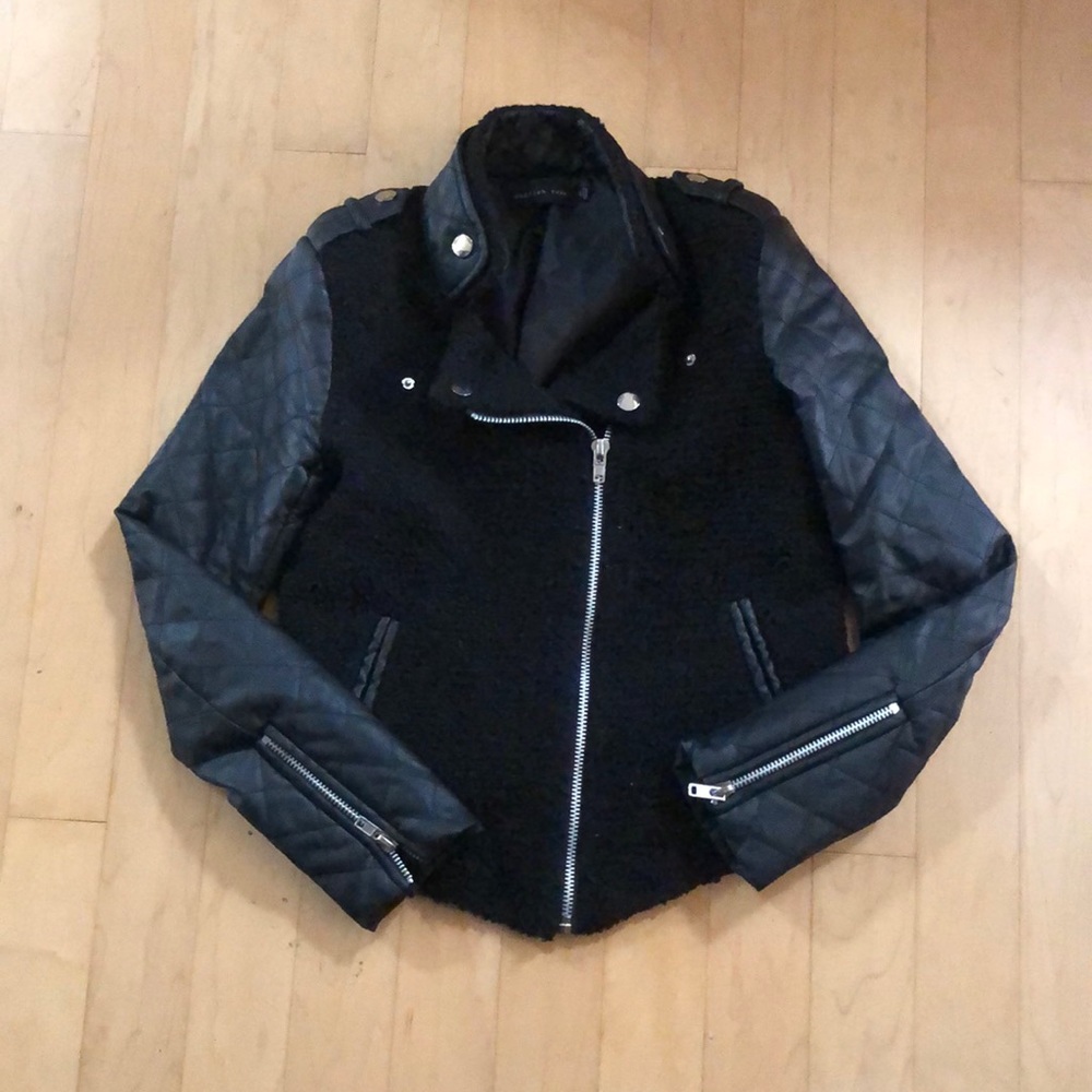 English Rose Black Faux Leather Jacket